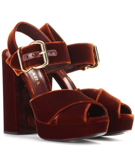 prada velvet trail shoes|prada platform sandals velvet.